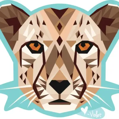 The Cheetah Abstractions Aufkleber Sticker | Violet Craft