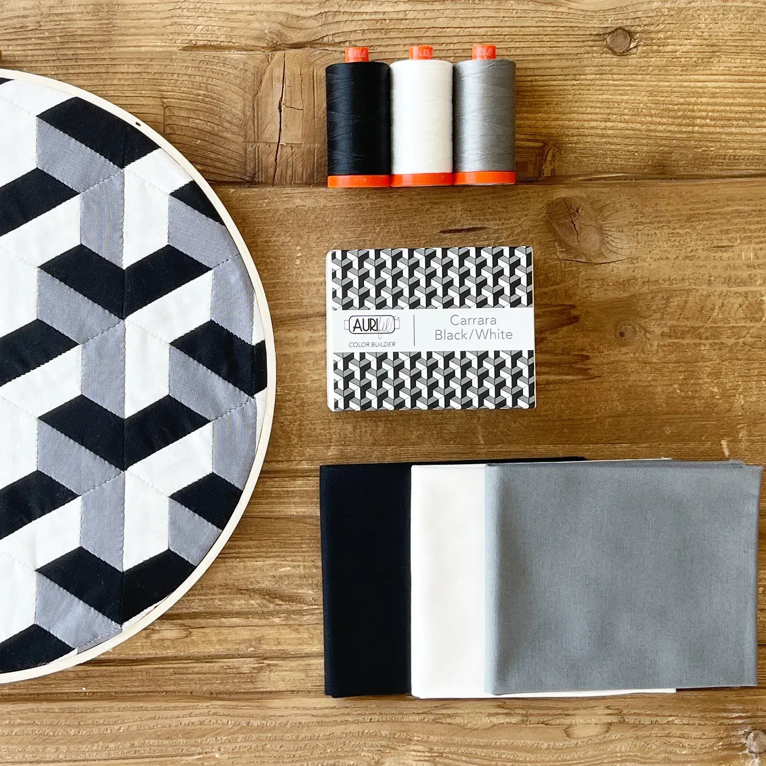Aurifil Italian Color Builders | Carrara Black & White | 50wt