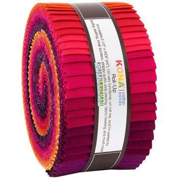 KONA Cotton Solids | Roll Ups | 40 x 2,5" x WOF | Birds of Paradise Palette | Robert Kaufmann Fabrics