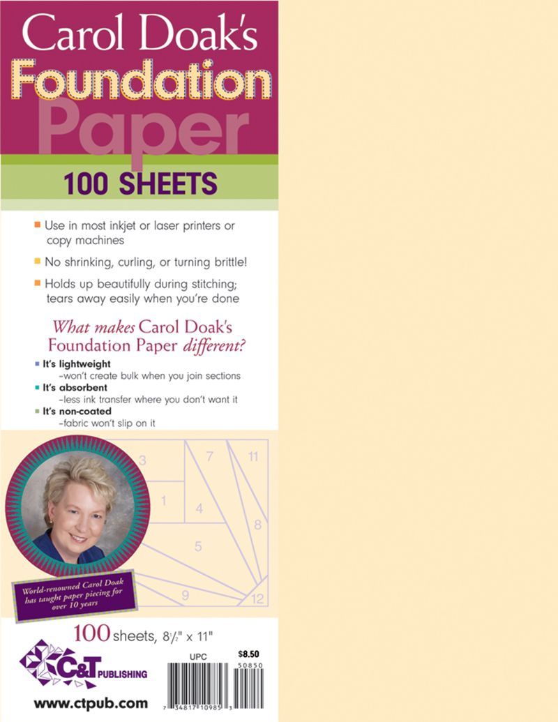 Carol Doak's Foundation Paper | 8 ½" x 11" | 100 Blätter