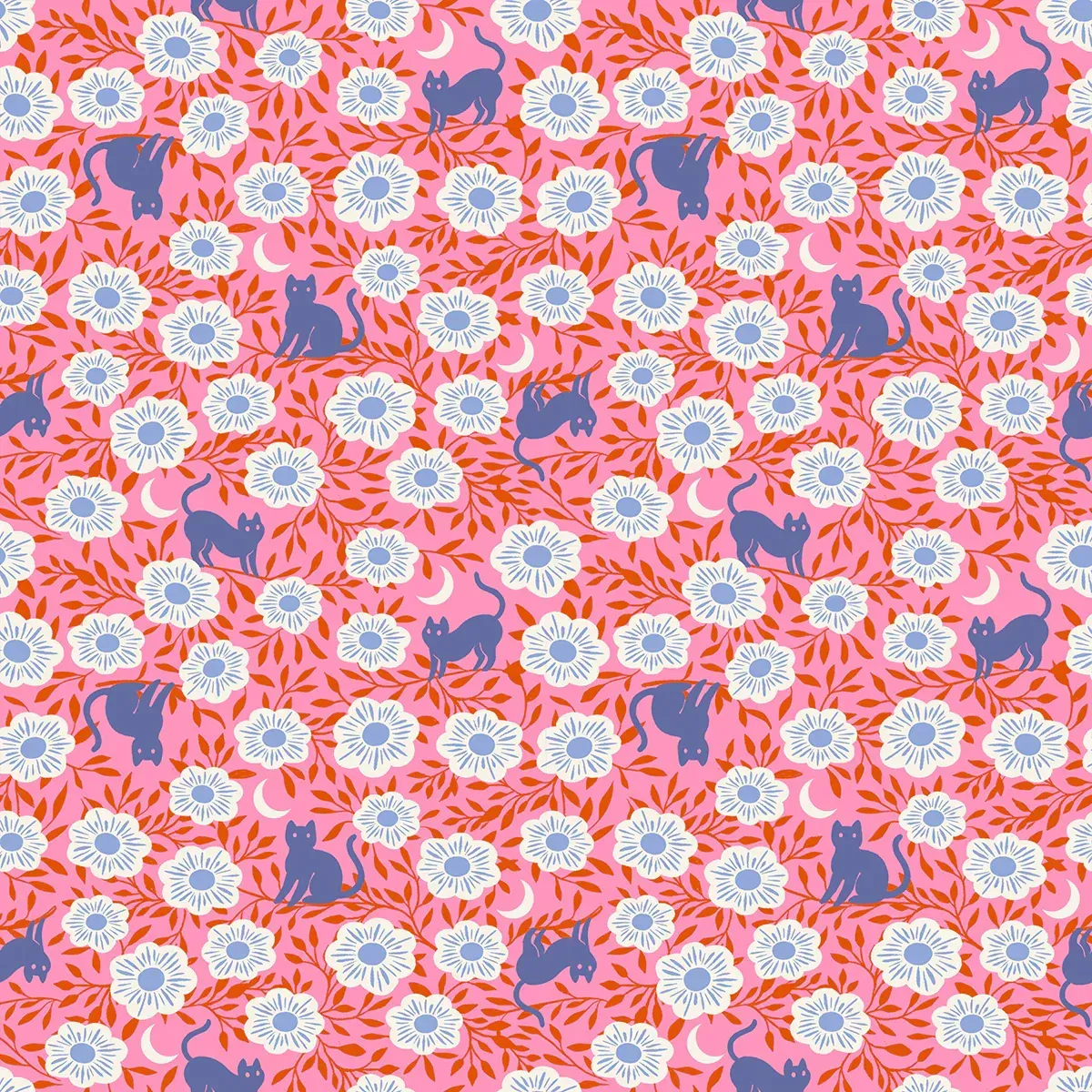 Backyard by Sarah Watts | Ruby Star Society | Hiding Cat - Flamingo