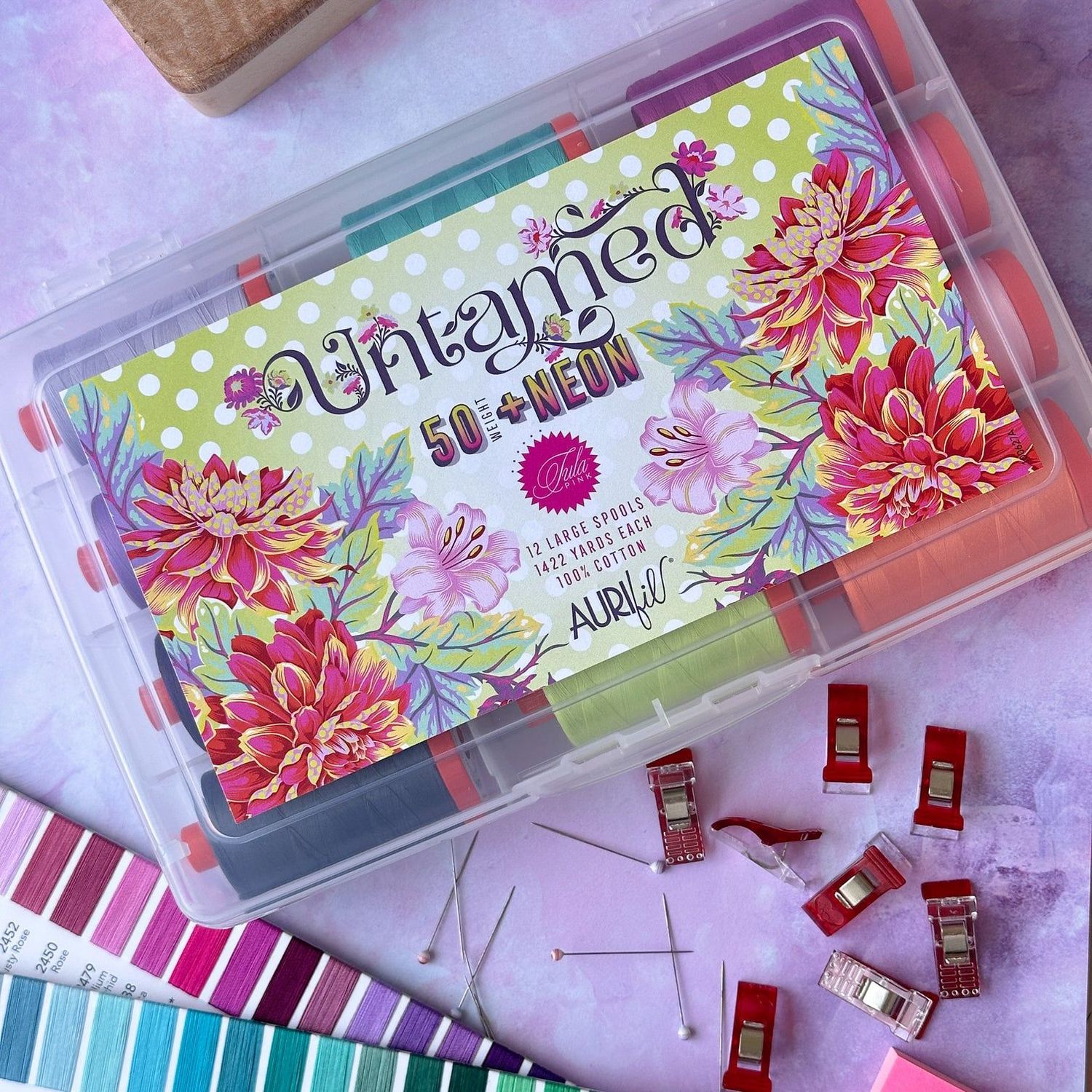 Tula Pink Untamed Neon x Aurifil | 50wt  ​|  Set