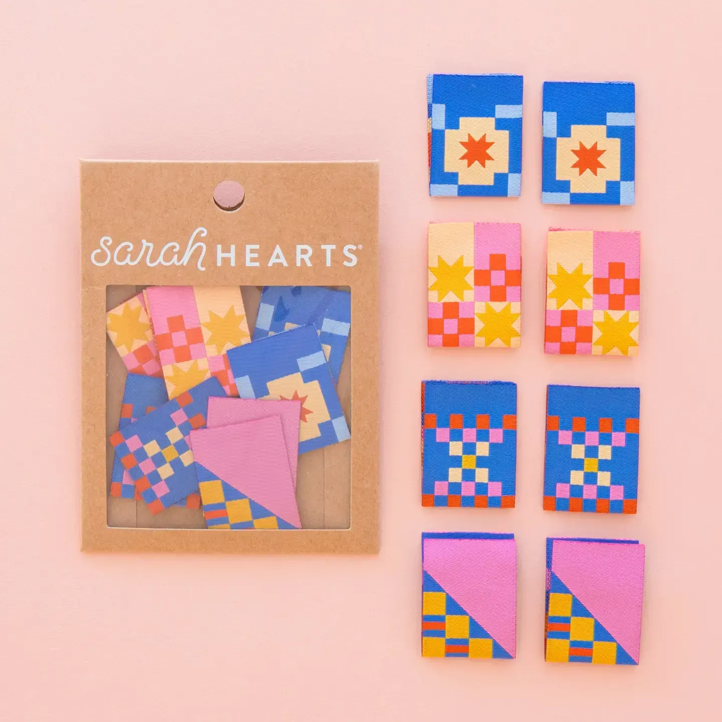 TCJ Star Twist Multipack | Sarah Hearts | Gewebte Näh- und Quilt-Etiketten