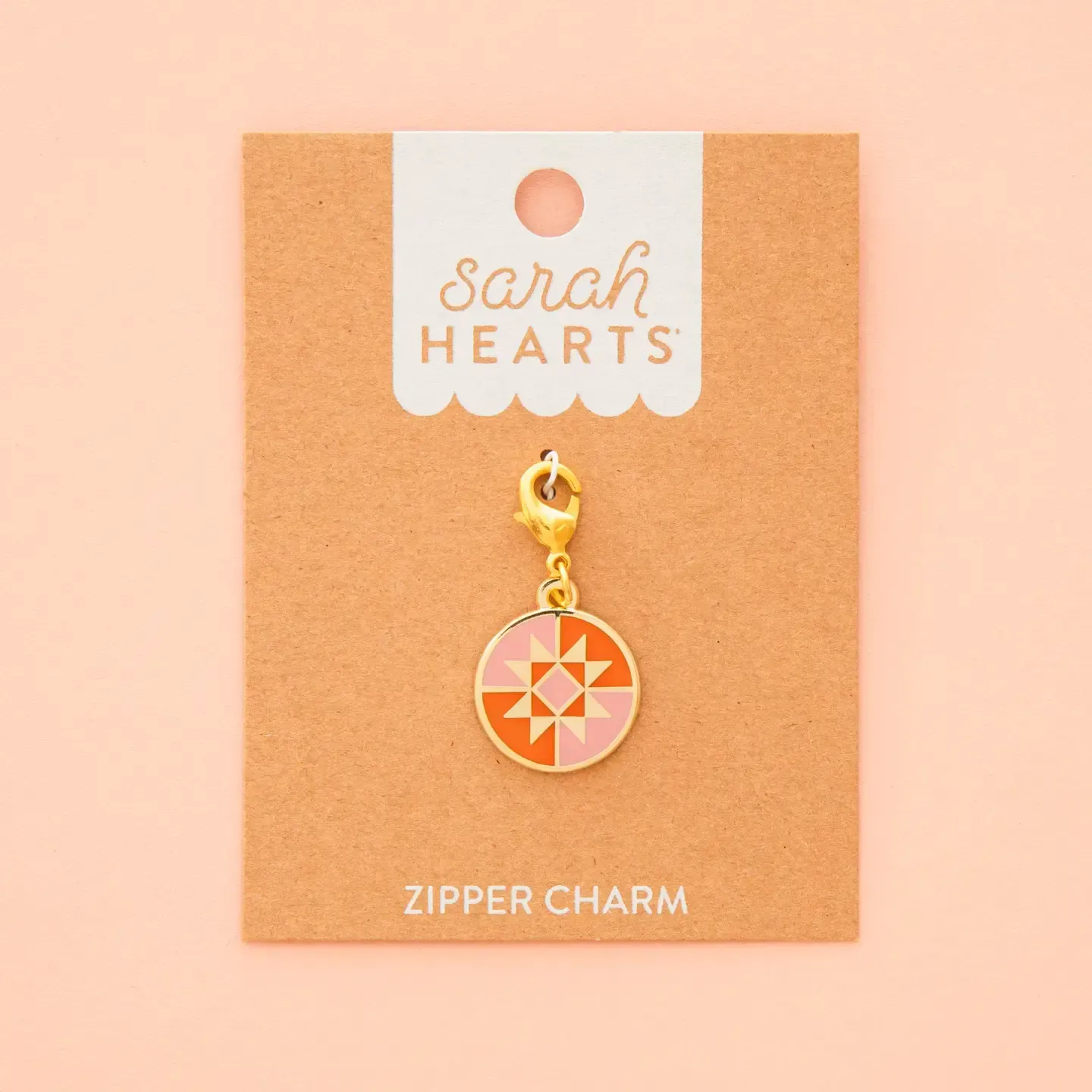 Sarah Hearts Reißverschlussanhänger Zipper Charm | Round Quilt Star
