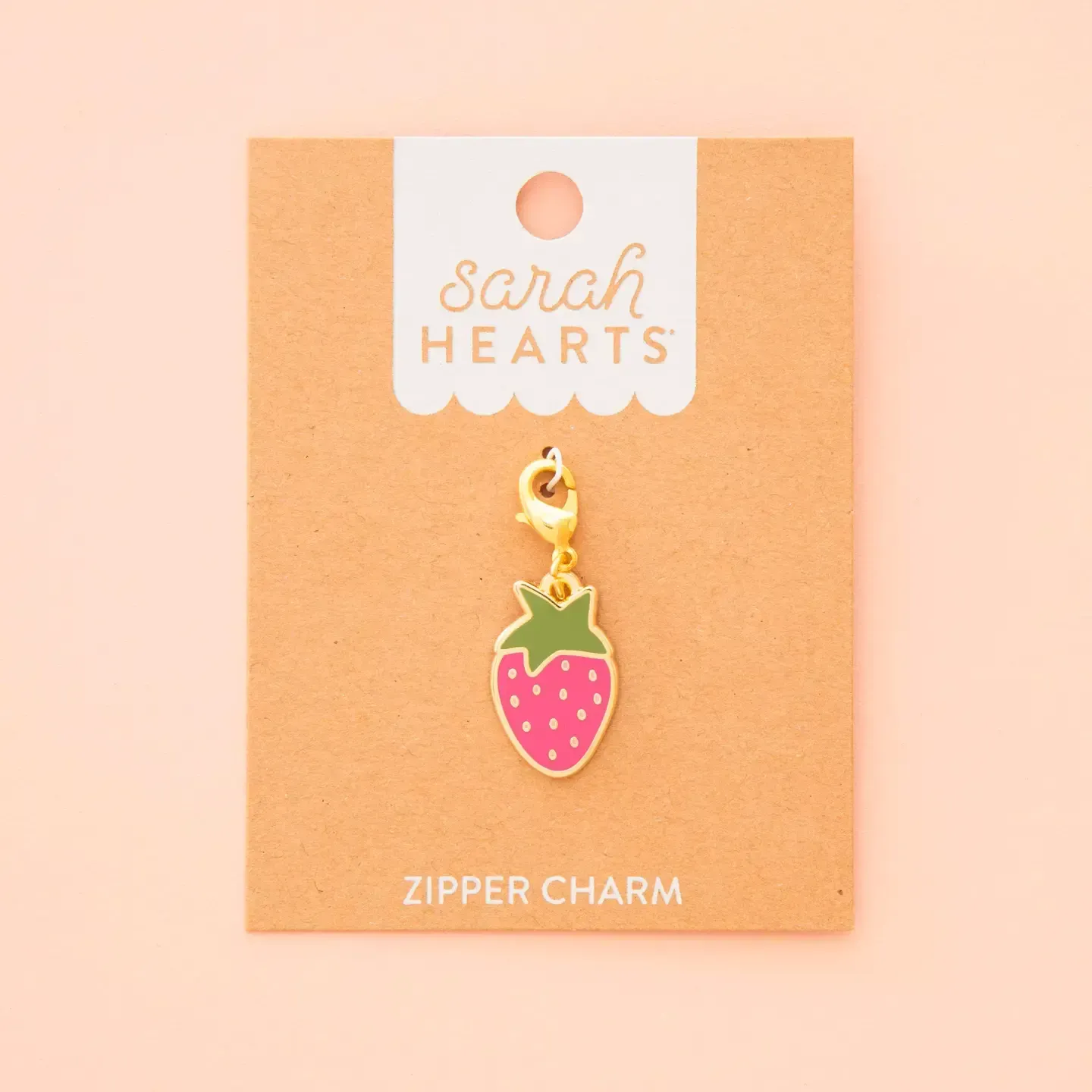 Sarah Hearts Reißverschlussanhänger Zipper Charm | Erdbeer-Emaille ?