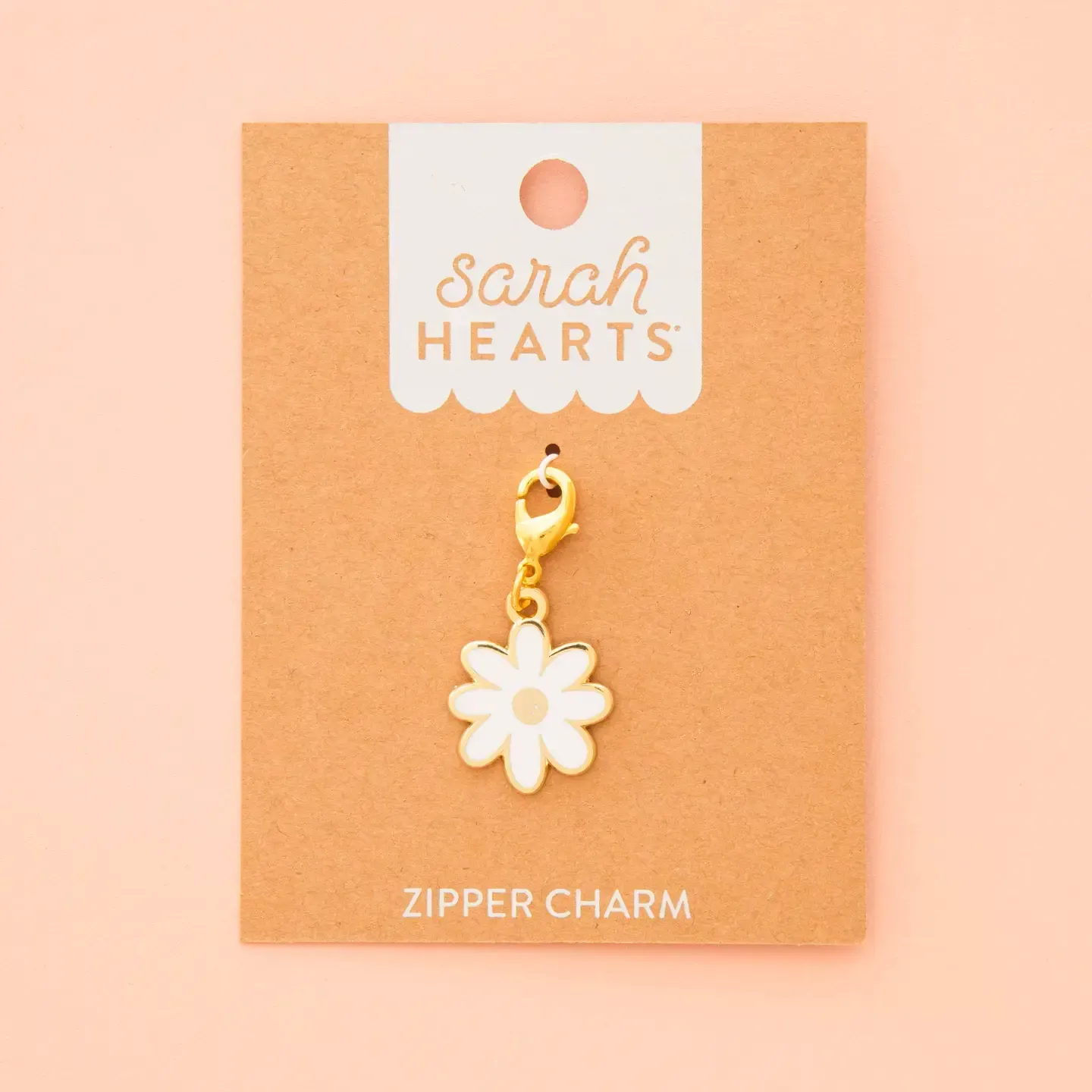 Sarah Hearts Reißverschlussanhänger Zipper Charm | Gänseblümchen-Emaille
