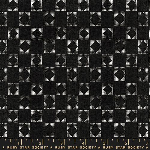 Ruby Star Society | Warp Weft Ooh Lucky Lucky | Star Wovens Garment Patchwork | Soft Black