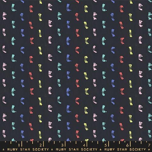 Ruby Star Society | Warp Weft Ooh Lucky Lucky | Flicker Wovens Garment Dot | Soft Black