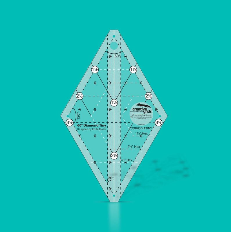 Creative Grids 60° Tiny Diamond Ruler Lineal | Non slip Creative Grids 60° Tiny Diamond Ruler Lineal | Non slip