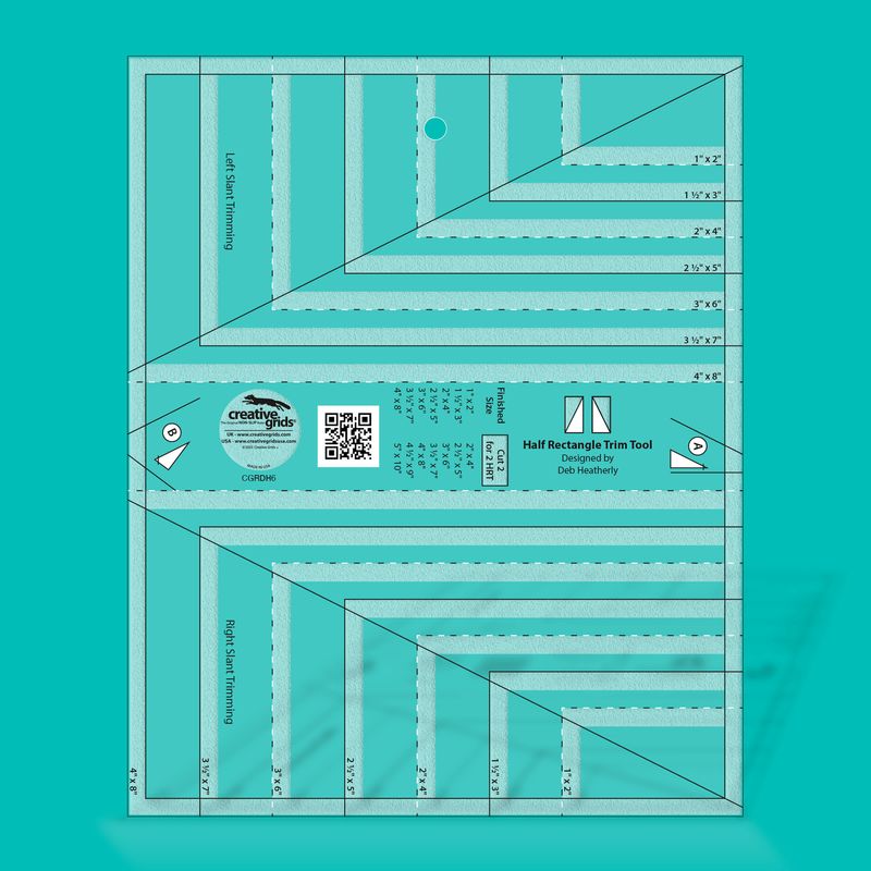 Creative Grids Half Rectangle Trim Tool by Deb Heatherley | Non slip Creative Grids Half Rectangle Trim Tool by Deb Heatherley | Non slip