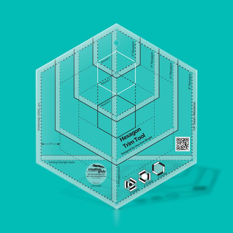 Creative Grids Hexagon Trim Tool für Hexagons von 2 Creative Grids Hexagon Trim Tool für Hexagons von 2" bis 8" | Non slip