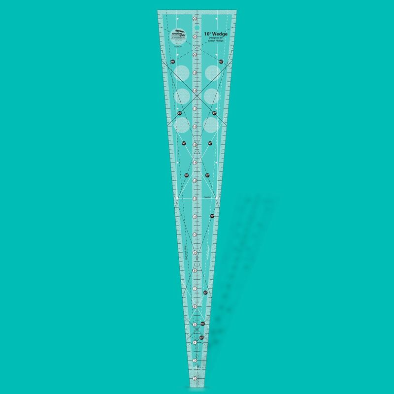 Creative Grids 10° Wedge Ruler Lineal | by Cheryl Phillips | Non slip | CGRCP1 Creative Grids 10° Wedge Ruler Lineal | by Cheryl Phillips | Non slip | CGRCP1
