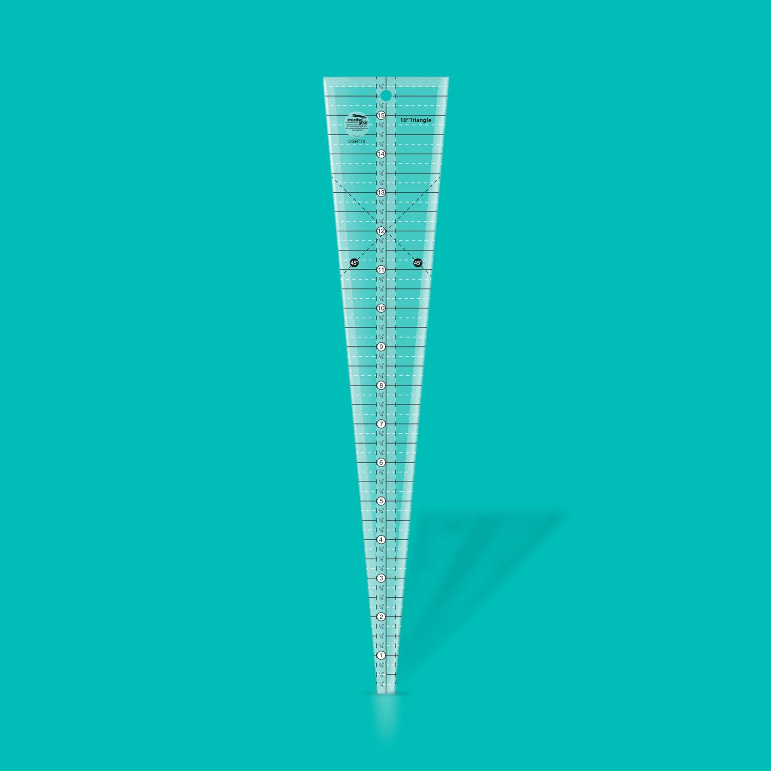 Creative Grids 10° Triangle Ruler Lineal | Non slip | CGRT10