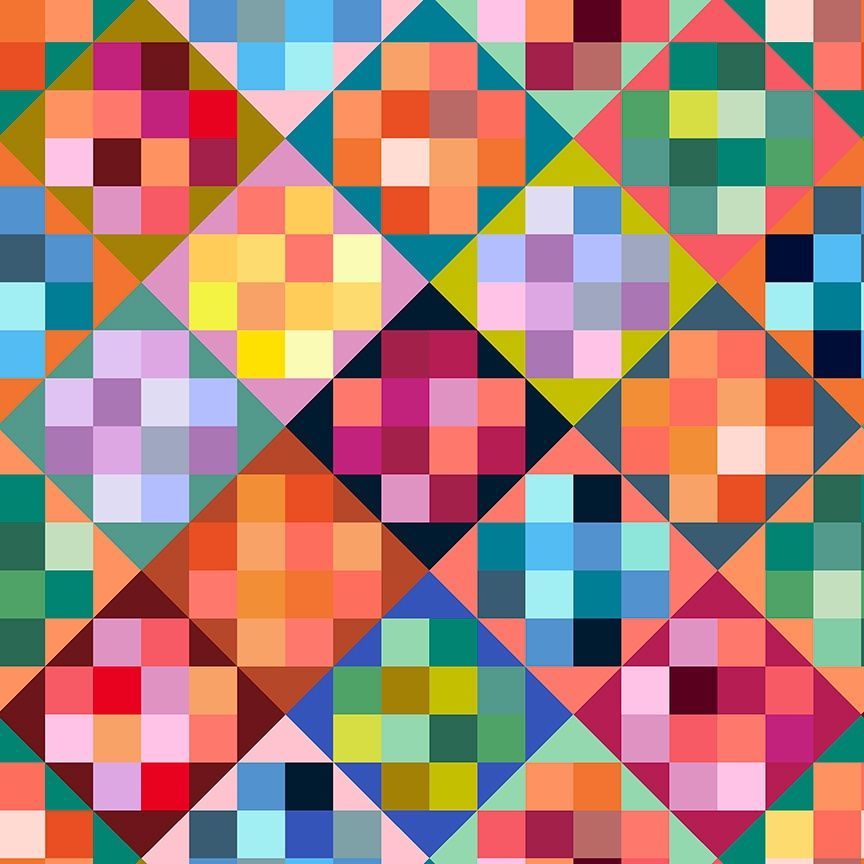 108" Rückseitenstoff  | Colorblock Multi | Überbreit