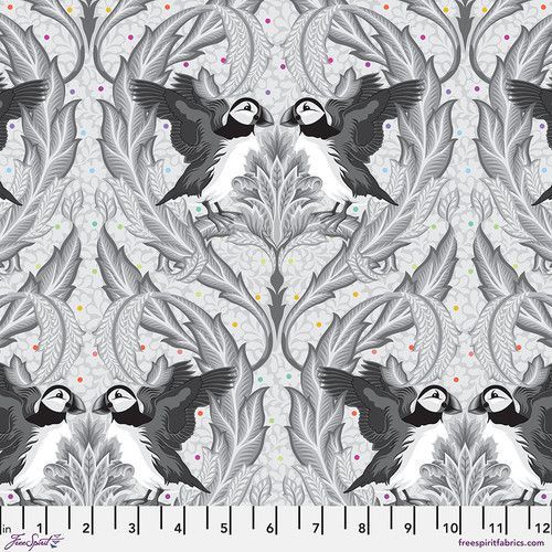 Tula Pink Graywork | Huffin and Puffin  | Whisper