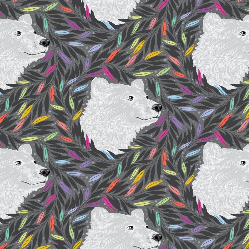 Tula Pink Graywork | Just Bearly | Carbon