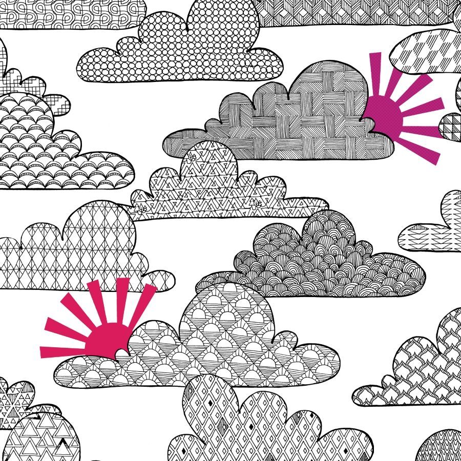 108" Rückseitenstoff  | Head In The Clouds - White | by Shayla Wolf Of Sassafras Lane Designs