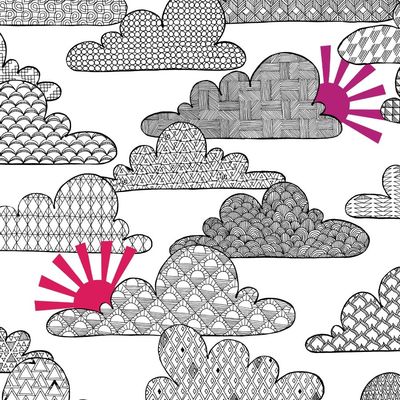 108 108" Rückseitenstoff | Head In The Clouds - White | by Shayla Wolf Of Sassafras Lane Designs