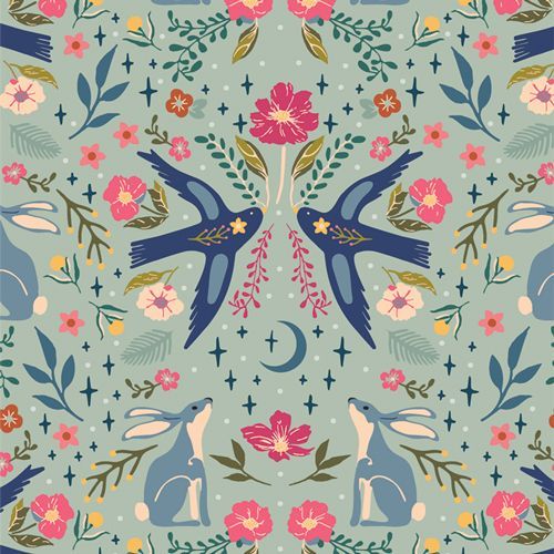 Moonlit Forest Dawn | Starling von Maureen Cracknell für Art Gallery Fabrics