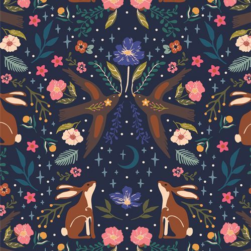 Moonlit Forest Dusk | Starling von Maureen Cracknell für Art Gallery Fabrics