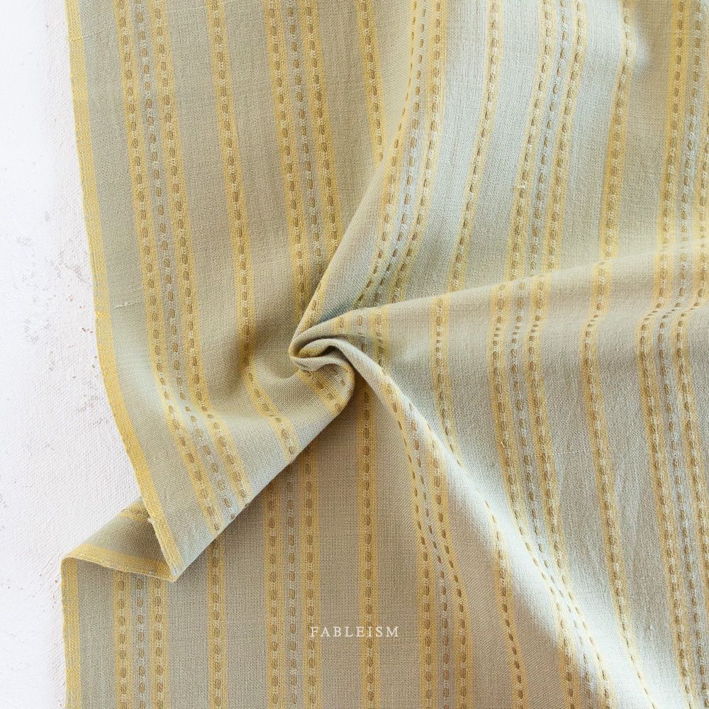 Stitch Stripe in Sage | Lucky Loom by Fableism