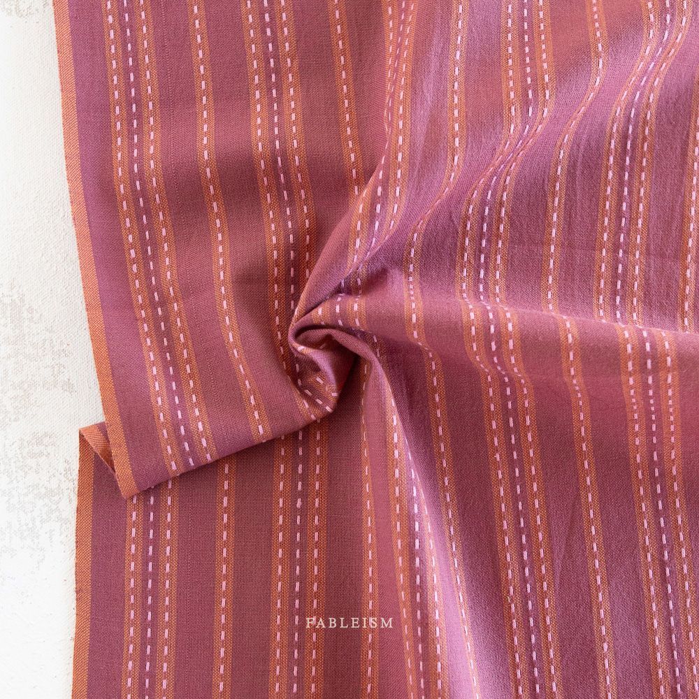 Stitch Stripe in Blackberry | Lucky Loom by Fableism