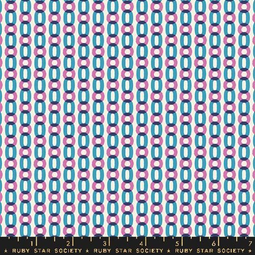 Salutations - Uh Oh in Vintage Blue​ | Rashida Coleman-Hale für Ruby Star Society | RS1097 15, Stoffgröße: Fat Quarter