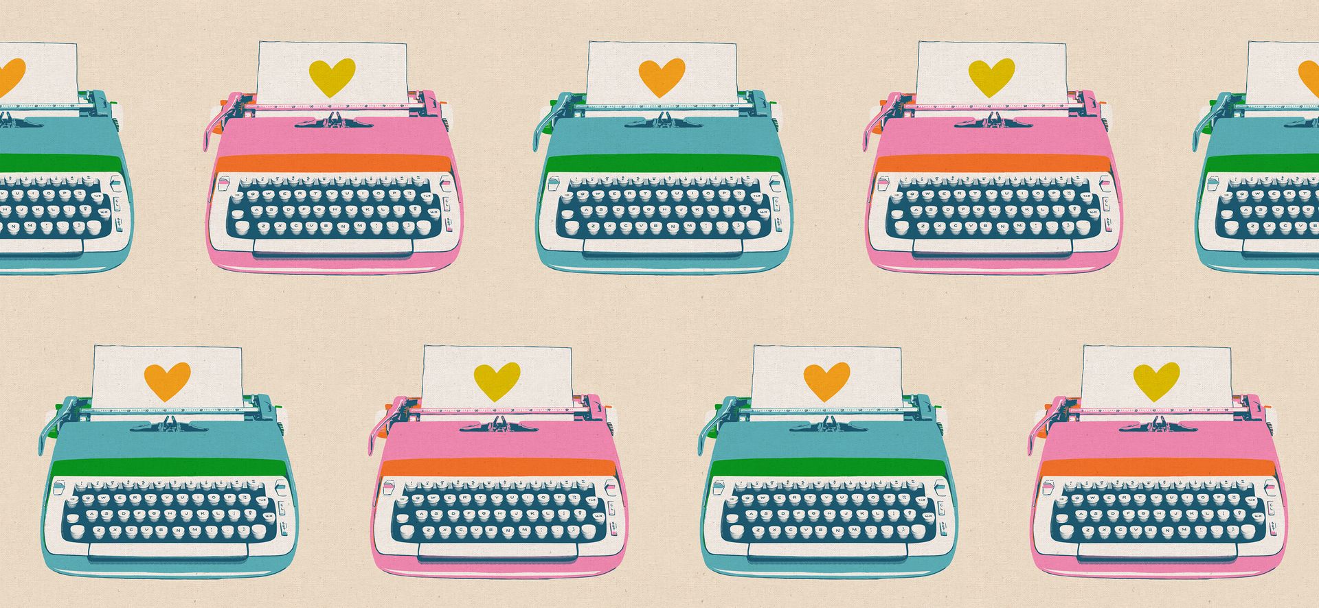 Best Day Ever - Typewriters in Natural (Canvas) | Melody Miller für Ruby Star Society