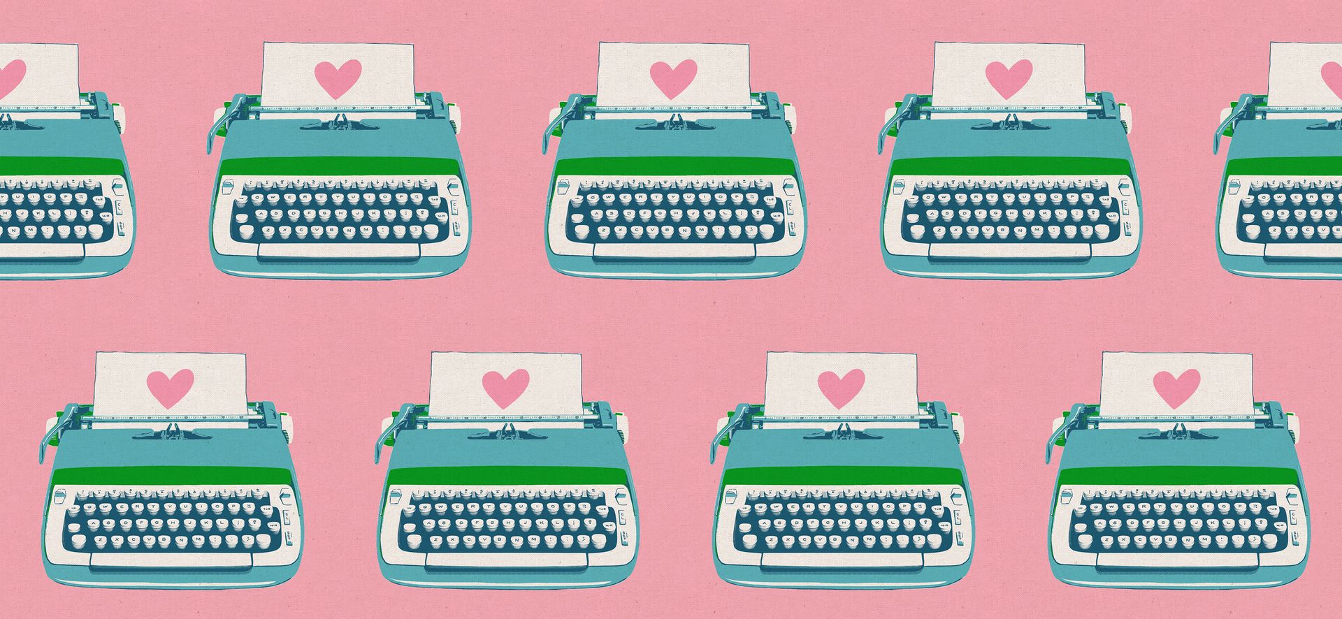 Best Day Ever - Typewriters in Posy (Canvas) | Melody Miller für Ruby Star Society