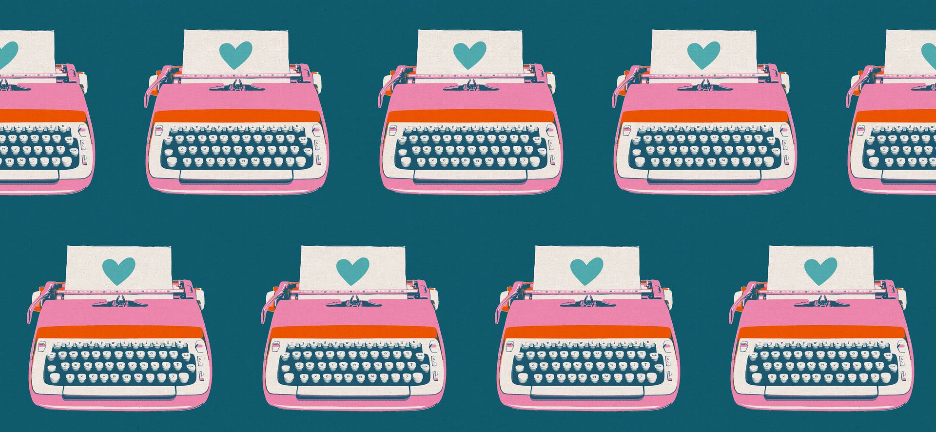 Best Day Ever - Typewriters in Teal (Canvas) | Melody Miller für Ruby Star Society