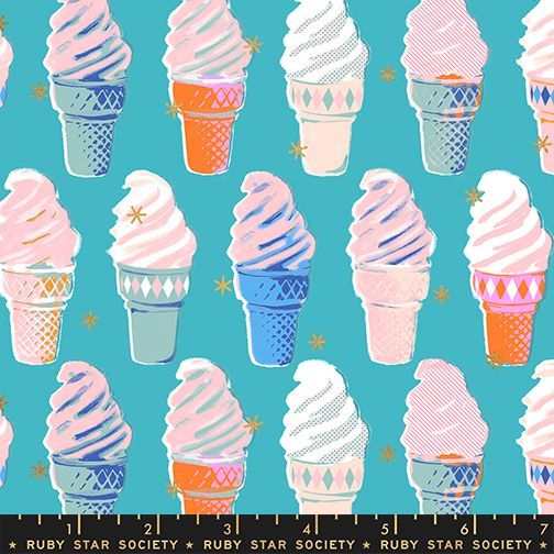 Best Day Ever - Ice Cream Cones in Turquoise Metallic | Melody Miller für Ruby Star Society Best Day Ever - Ice Cream Cones in Turquoise Metallic | Melody Miller für Ruby Star Society