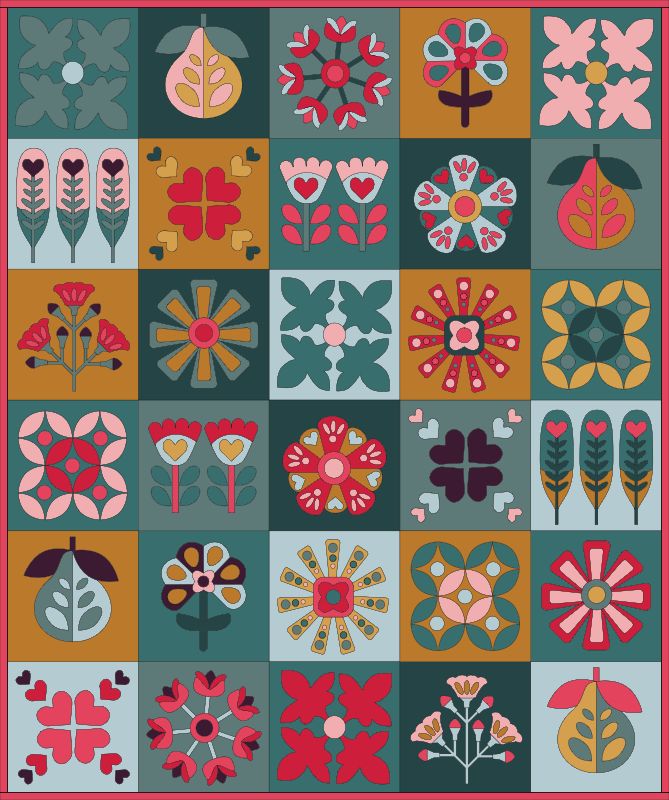 Quilt Kit | Christmas Blomma BOM Quilt Kit | Christmas Blomma BOM