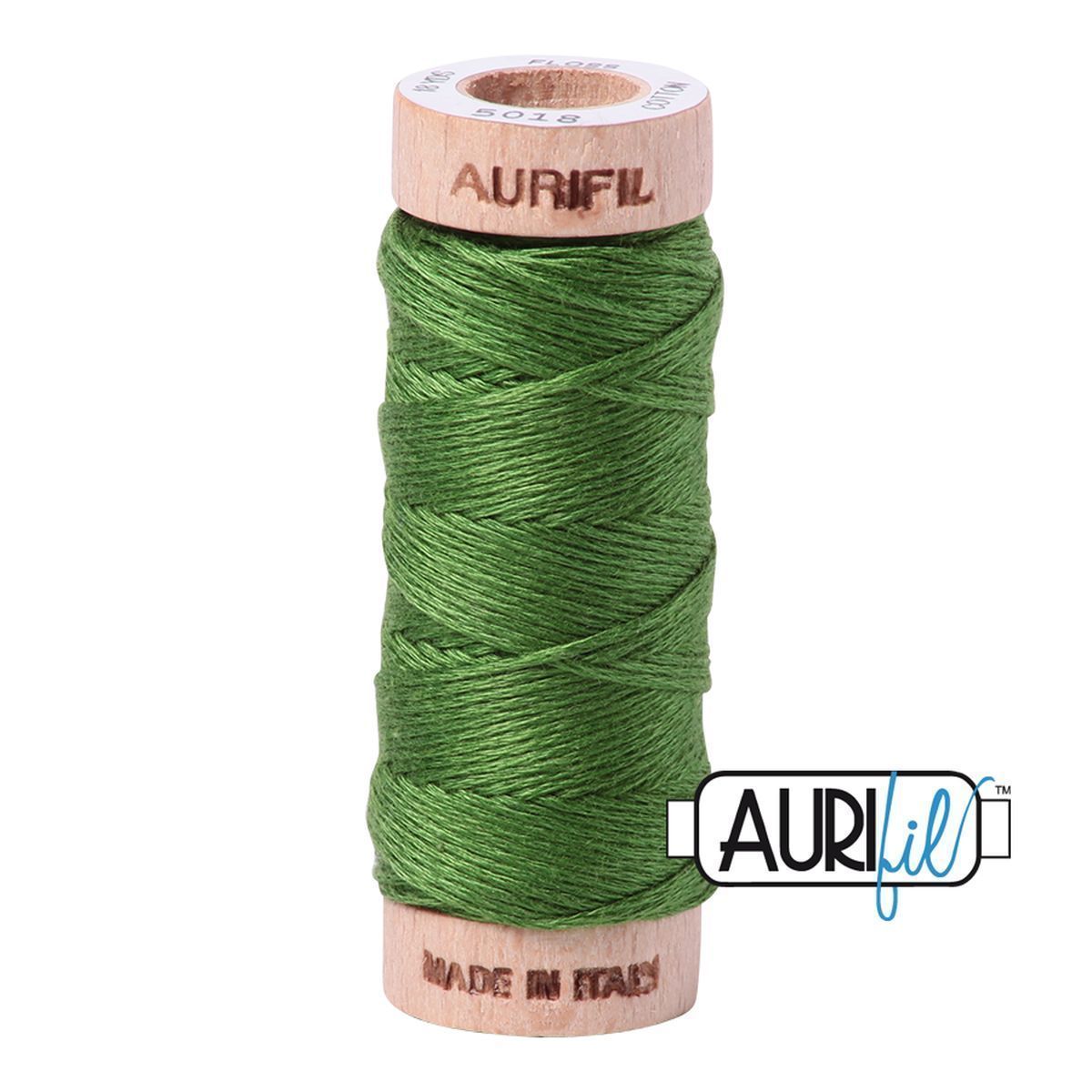 Aurifil Cotton Floss Stickgarn | No. 5018 - Dark Grass Green ​| 16m