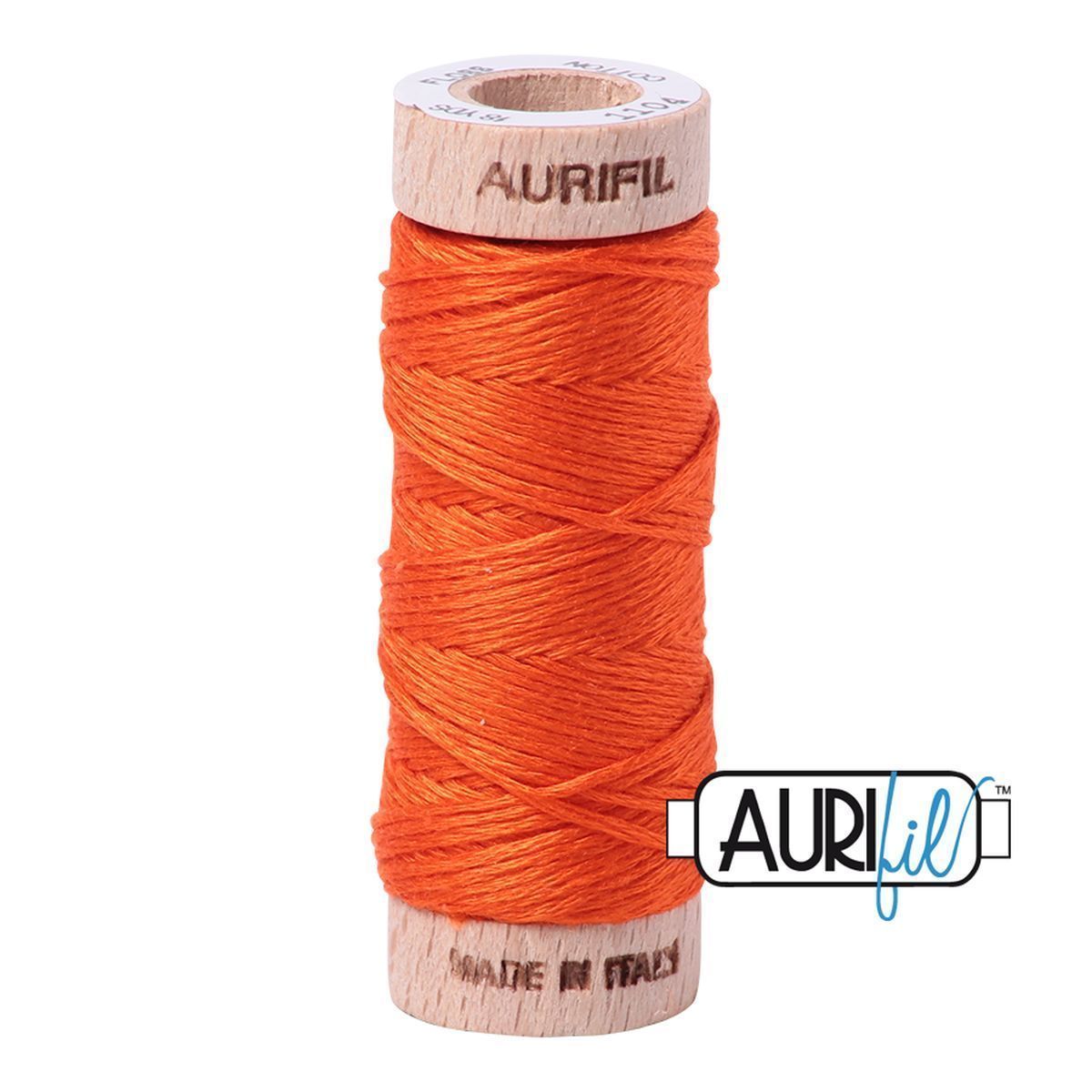 Aurifil Cotton Floss Stickgarn | No. 1104 - Neon Orange ​| 16m