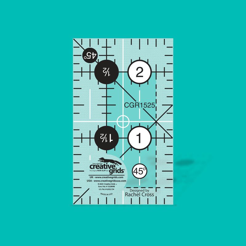 Creative Grids Non-Slip Lineal 1½ Creative Grids Non-Slip Lineal 1½" x 2½" - Mini-Lineal mit maximaler Präzision