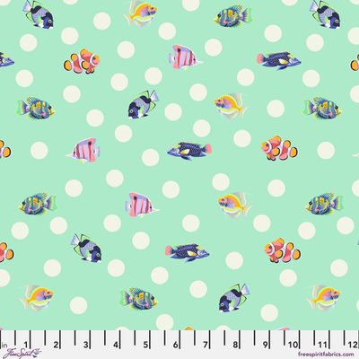 Tula Pink Floral Reef | School Crossing Seafoam