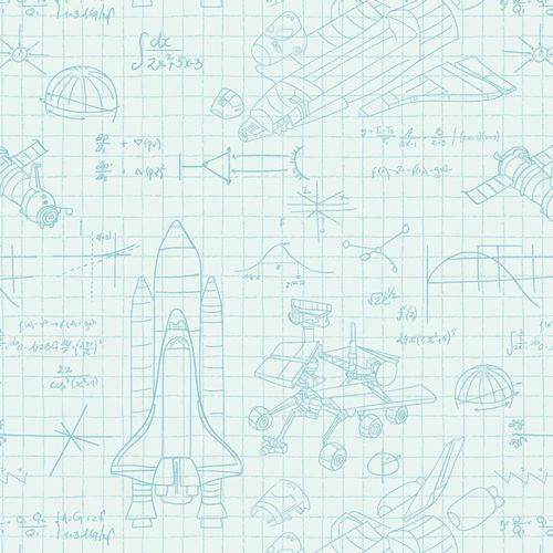 Rocket Science | Stellar Engineering White | Art Gallery Fabrics Rocket Science | Stellar Engineering White | Art Gallery Fabrics