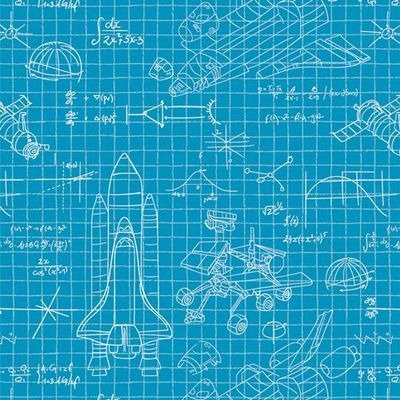 Rocket Science | Stellar Engineering Blue | Art Gallery Fabrics Rocket Science | Stellar Engineering Blue | Art Gallery Fabrics
