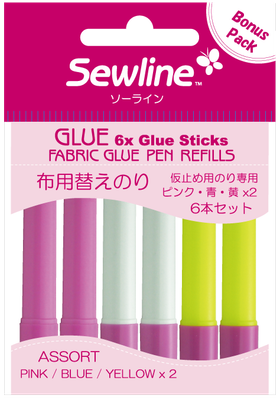 Nachfüllpack - 6 Nachfüllpatronen für Klebestift MIX - wasserlöslich | Glue Sticks von Sewline Nachfüllpack - 6 Nachfüllpatronen für Klebestift MIX - wasserlöslich | Glue Sticks von Sewline