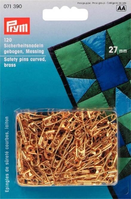 Prym Sicherheitsnadeln gebogen Nr.1 | 27mm - gold | 120 Stk.