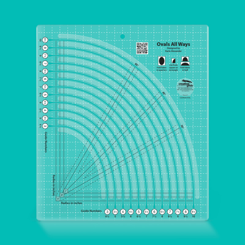 Creative Grids Ovals All Ways Quilt Ruler | designed by Karla Alexander | Non slip Creative Grids Ovals All Ways Quilt Ruler | designed by Karla Alexander | Non slip