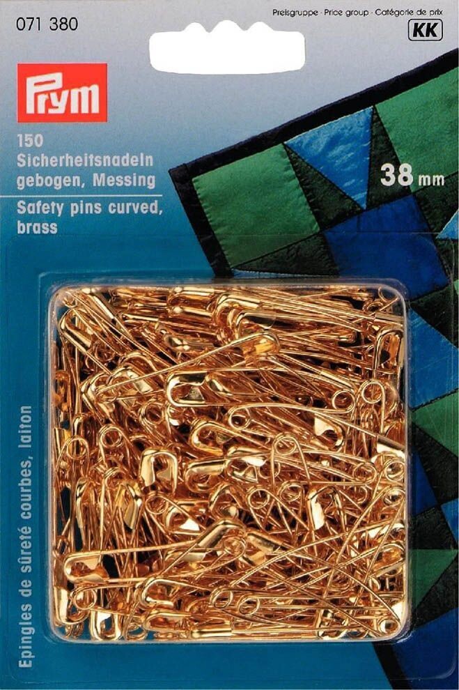 Prym Sicherheitsnadeln gebogen Nr. 2 | 38mm - gold | 150 Stk Prym Sicherheitsnadeln gebogen Nr. 2 | 38mm - gold | 150 Stk