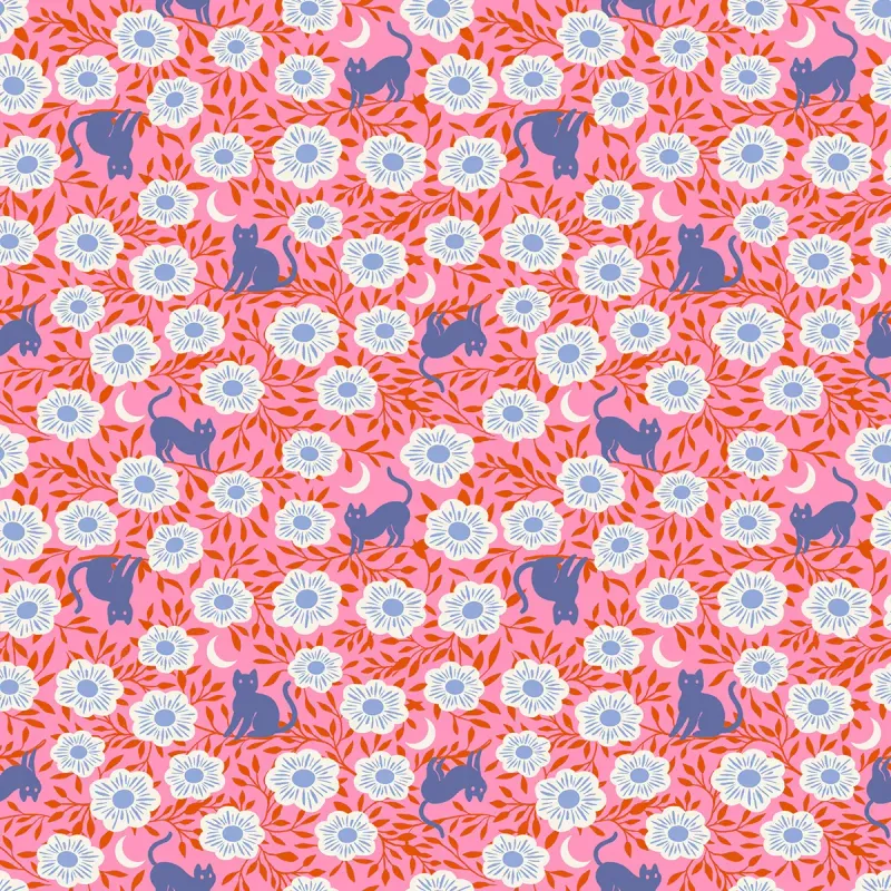 Backyard by Sarah Watts | Ruby Star Society | Hiding Cat - Flamingo Backyard by Sarah Watts | Ruby Star Society | Hiding Cat - Flamingo