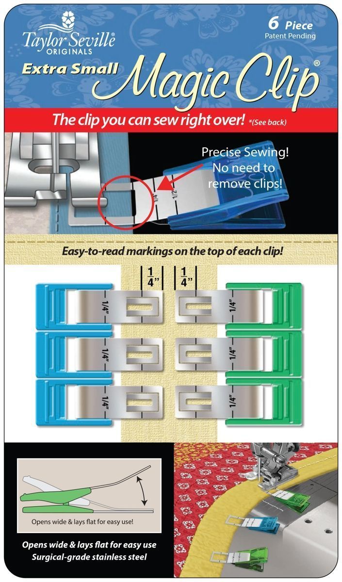 Stoffklammern Taylor Seville Magic Clips - Extra Small (6er Pack)