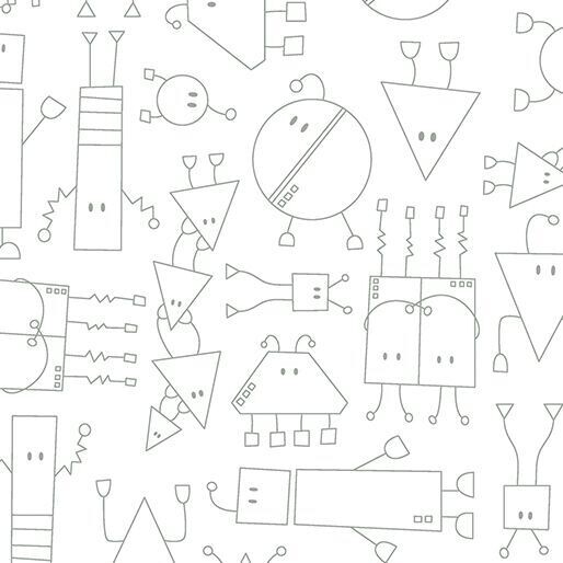 RESTSTÜCK - 70 cm | Robo Boogie - Dance Party | White/Grey