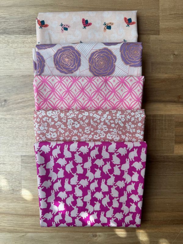 Stoffbundle „Rosé & Beere“ – 5 Fat Quarter | No. 228