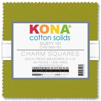 Charm Squares Kona Cotton – Dusty 101 Palette (5" Precuts)