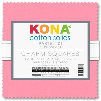 Charm Squares Kona Cotton – Pastel 101 Palette (5" Precuts)