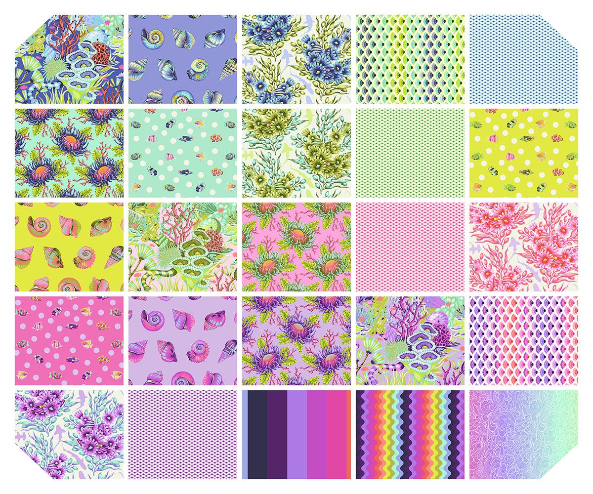 Tula Pink Floral Reef - Mini Charm Pack 2,5