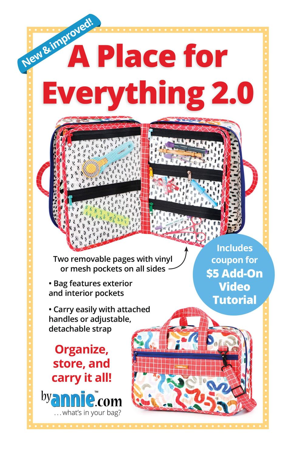 ByAnnie's Schnittmuster – A Place For Everything 2.0 | Organizer-Tasche / Projekttasche